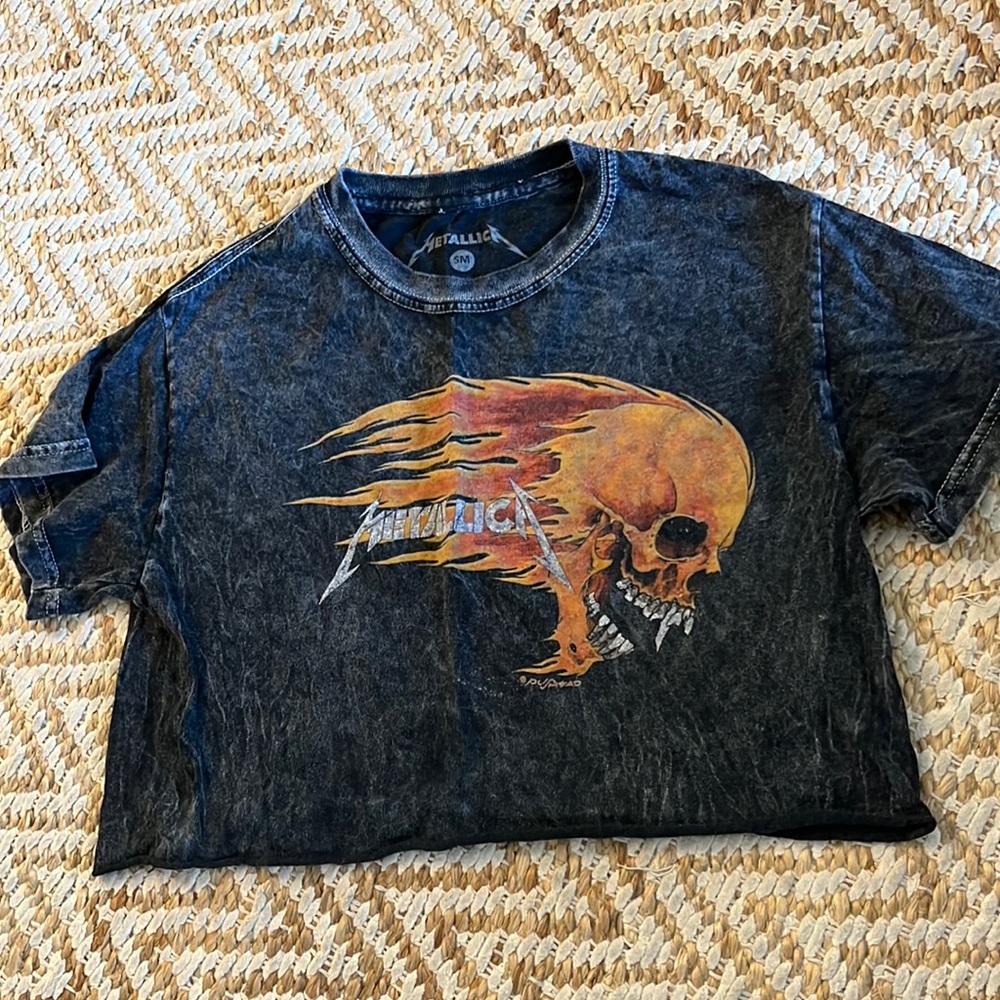 Vintage Metallica baby tee cutoff size S